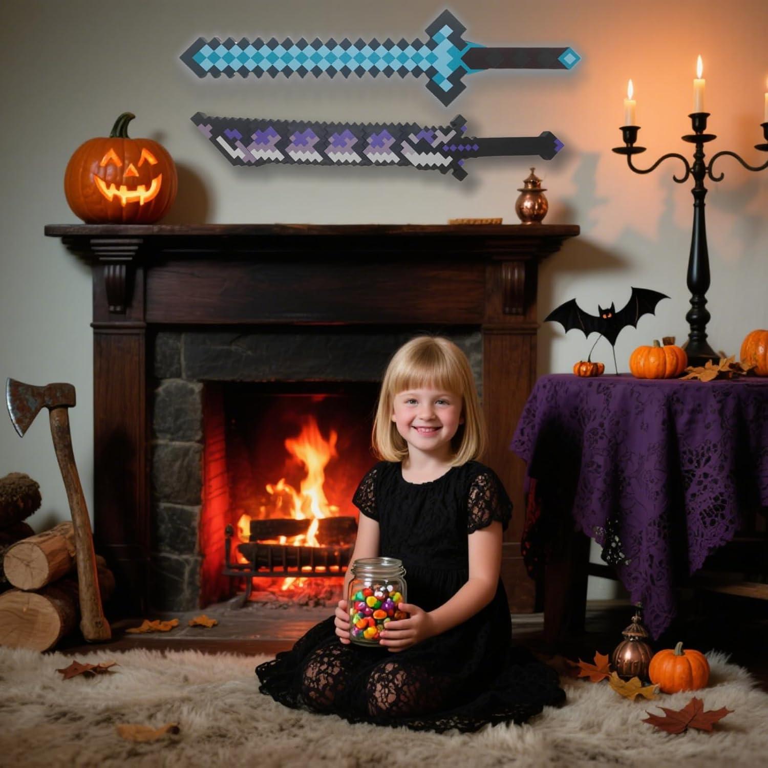 Conjunto de Armas Pixel Miner - Espada Retráctil ABS 60 cm