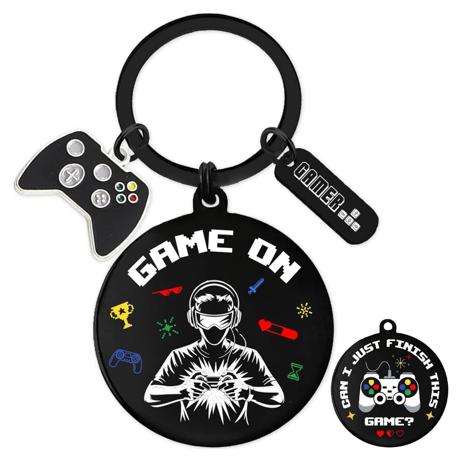 Llavero de Controlador de Videojuegos Metal Negro - Regalo Divertido