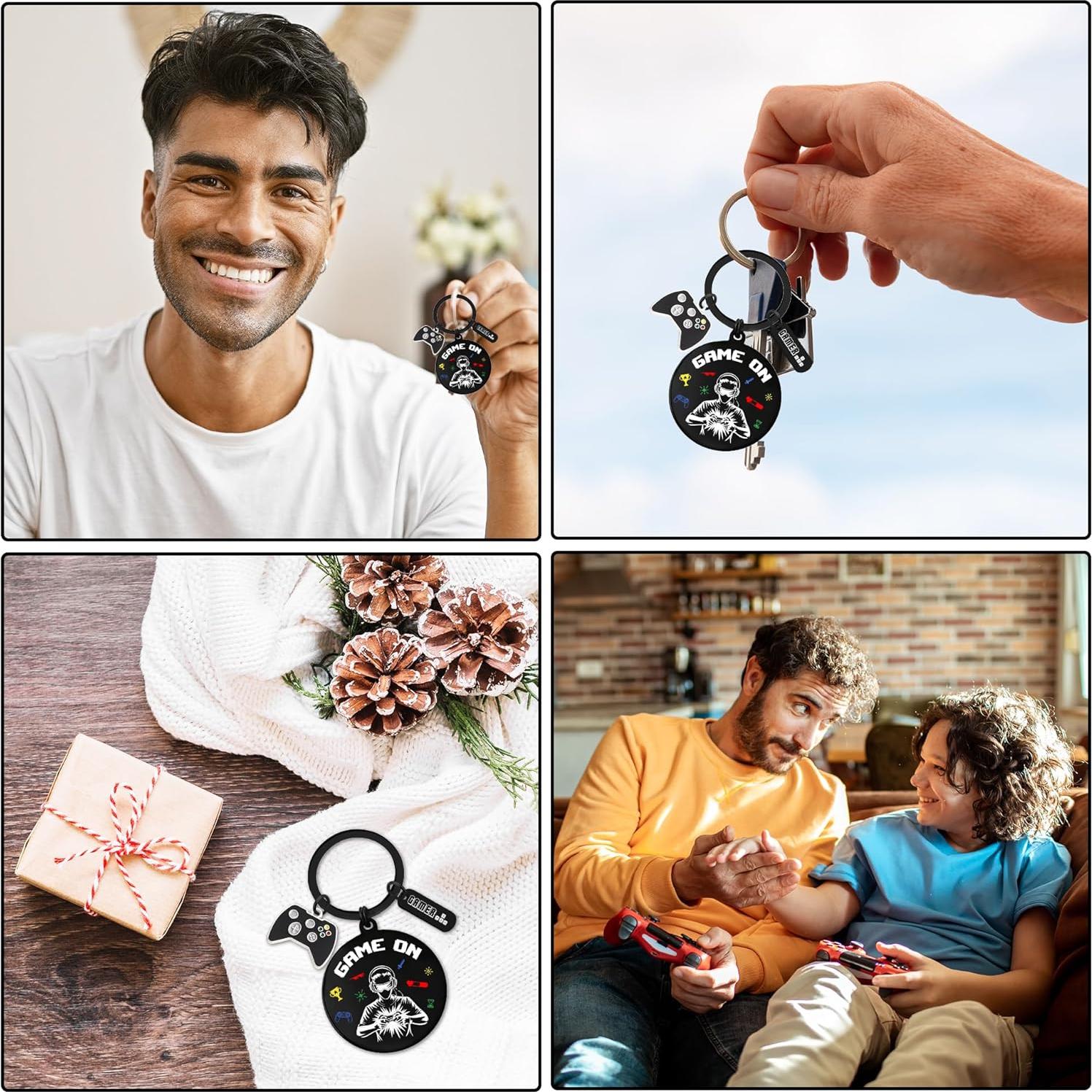 Llavero de Controlador de Videojuegos Metal Negro - Regalo Divertido