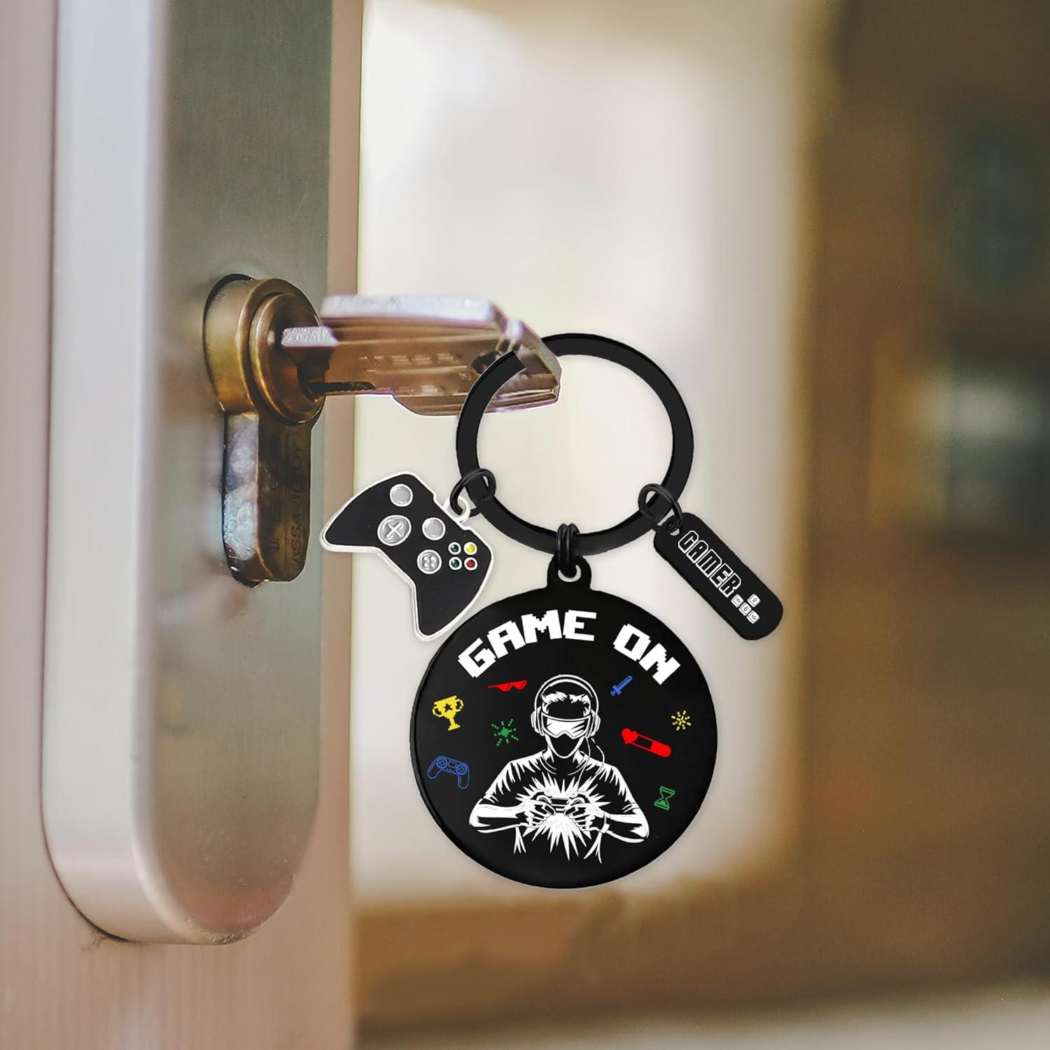 Llavero de Controlador de Videojuegos Metal Negro - Regalo Divertido