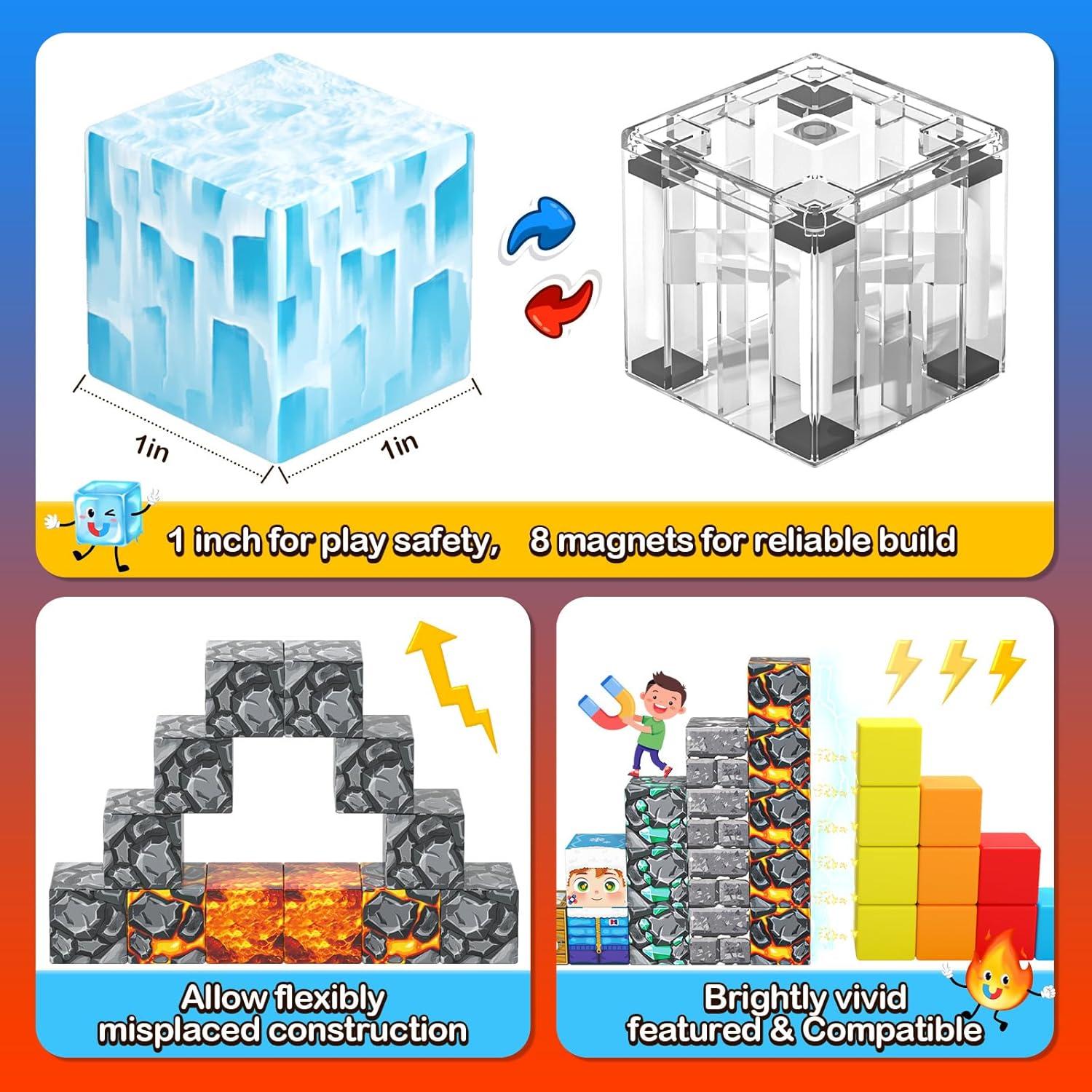 Bloques Magnéticos 110PCS Gooidea Juego Hielo y Fuego 2.54cm