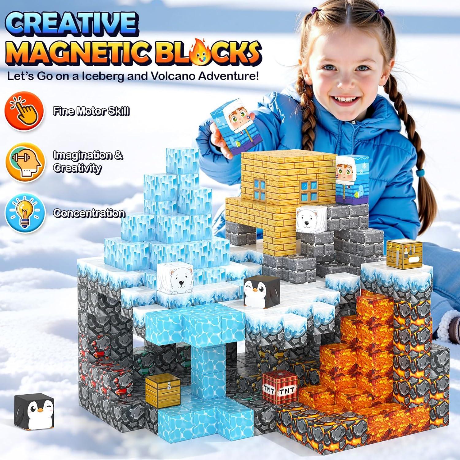 Bloques Magnéticos 110PCS Gooidea Juego Hielo y Fuego 2.54cm