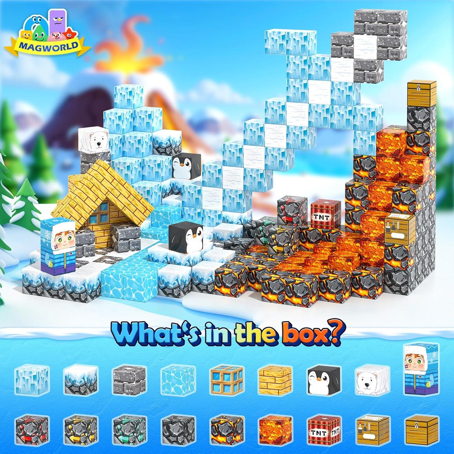 Bloques Magnéticos 110PCS Gooidea Juego Hielo y Fuego 2.54cm