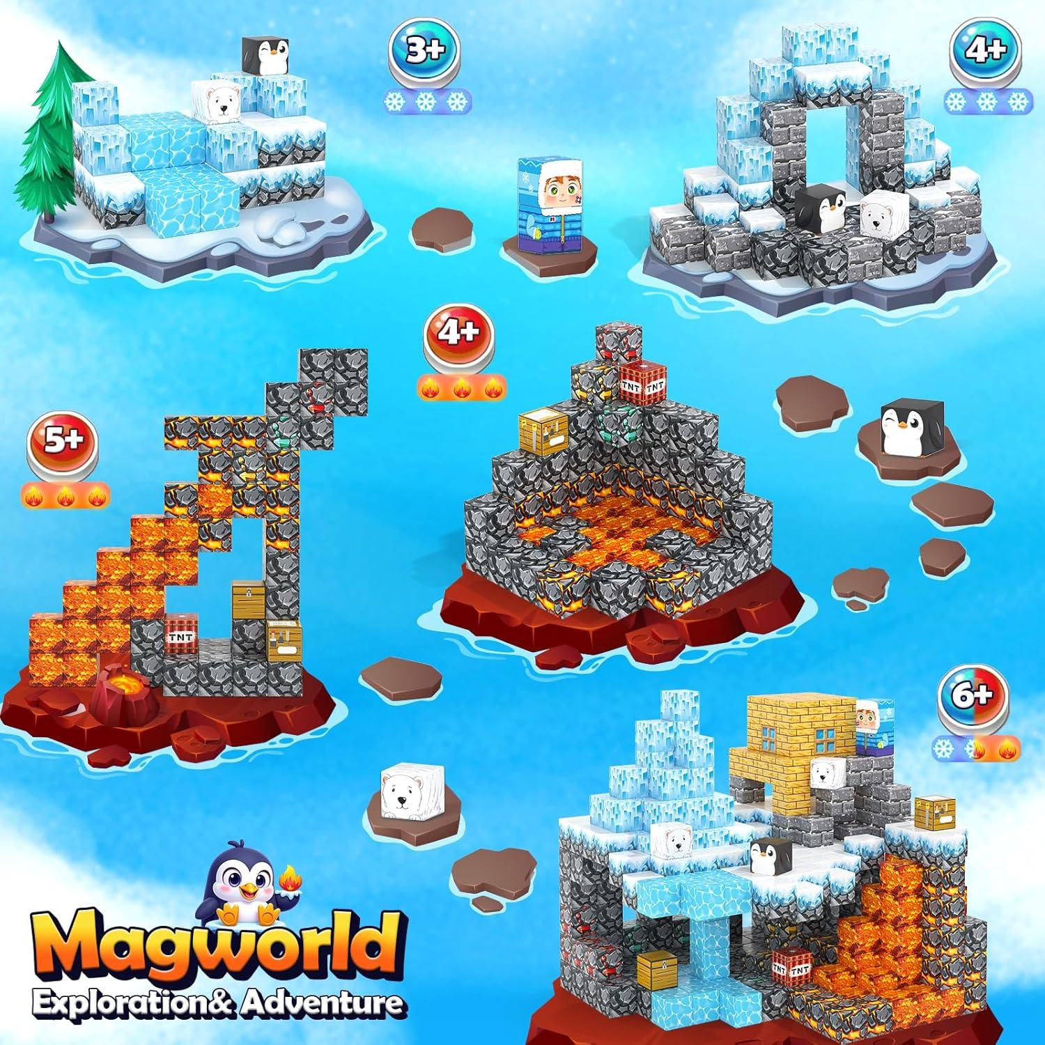 Bloques Magnéticos 110PCS Gooidea Juego Hielo y Fuego 2.54cm