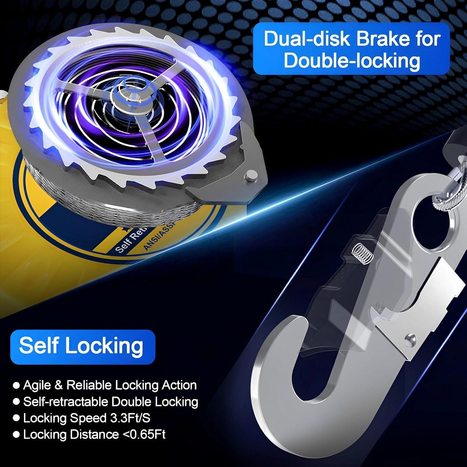 Protector de Caídas Encreese 15,24m Doble Bloqueo Automático