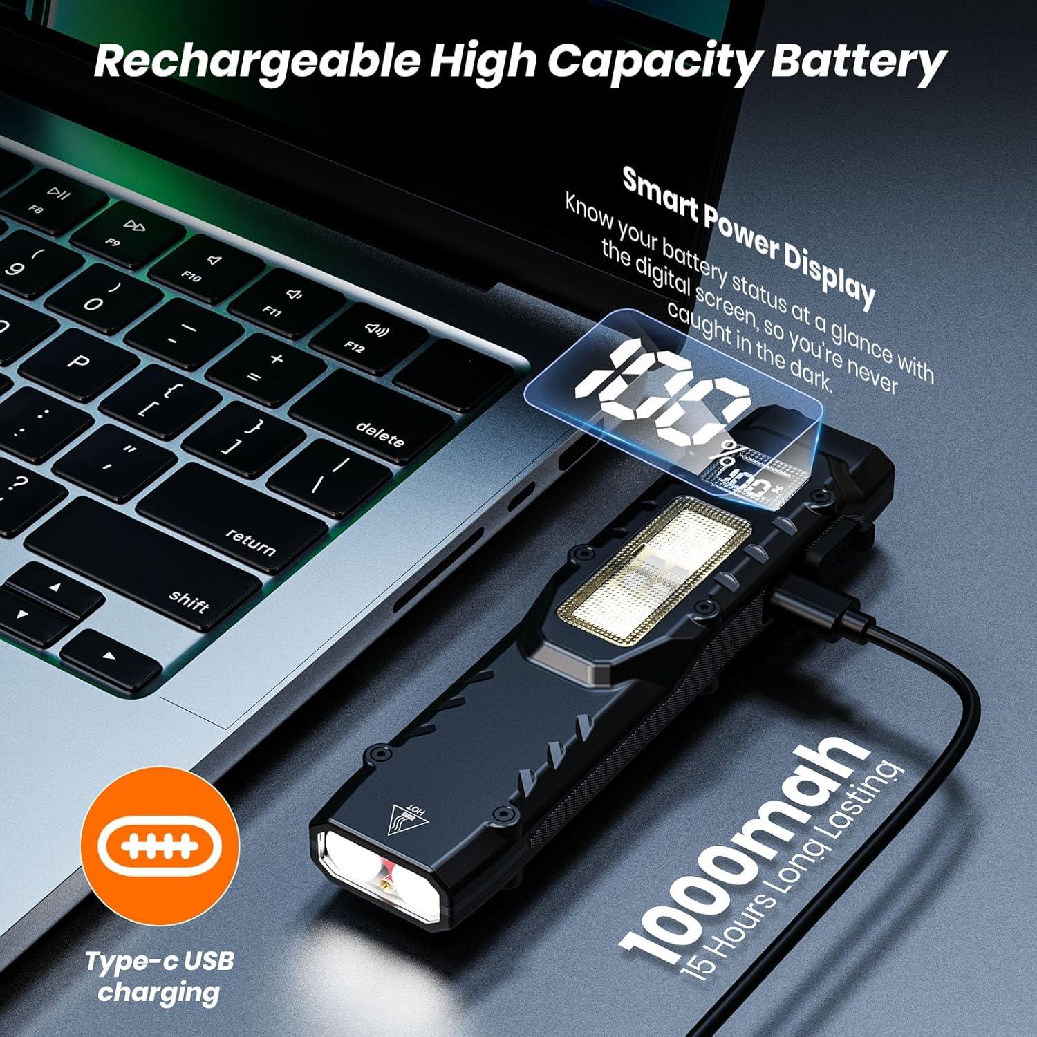 Linterna Táctica EDC Yiwu 1100 Lúmenes Recargable LED