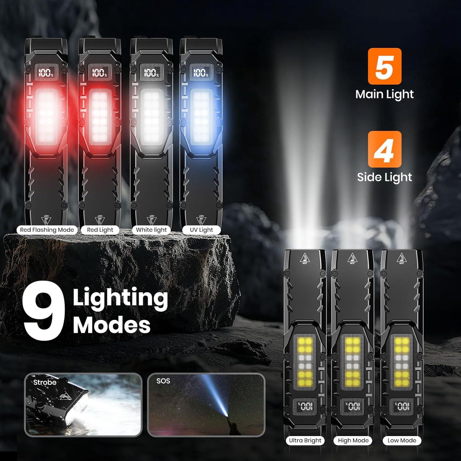 Linterna Táctica EDC Yiwu 1100 Lúmenes Recargable LED