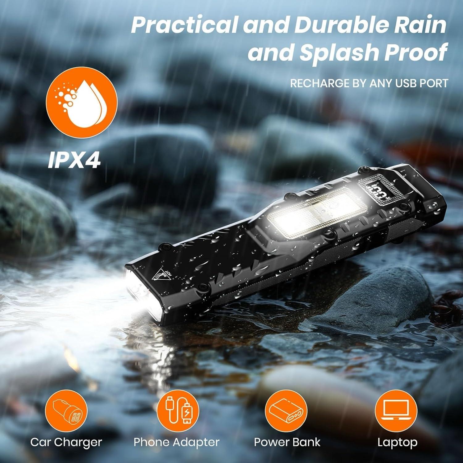 Linterna Táctica EDC Yiwu 1100 Lúmenes Recargable LED