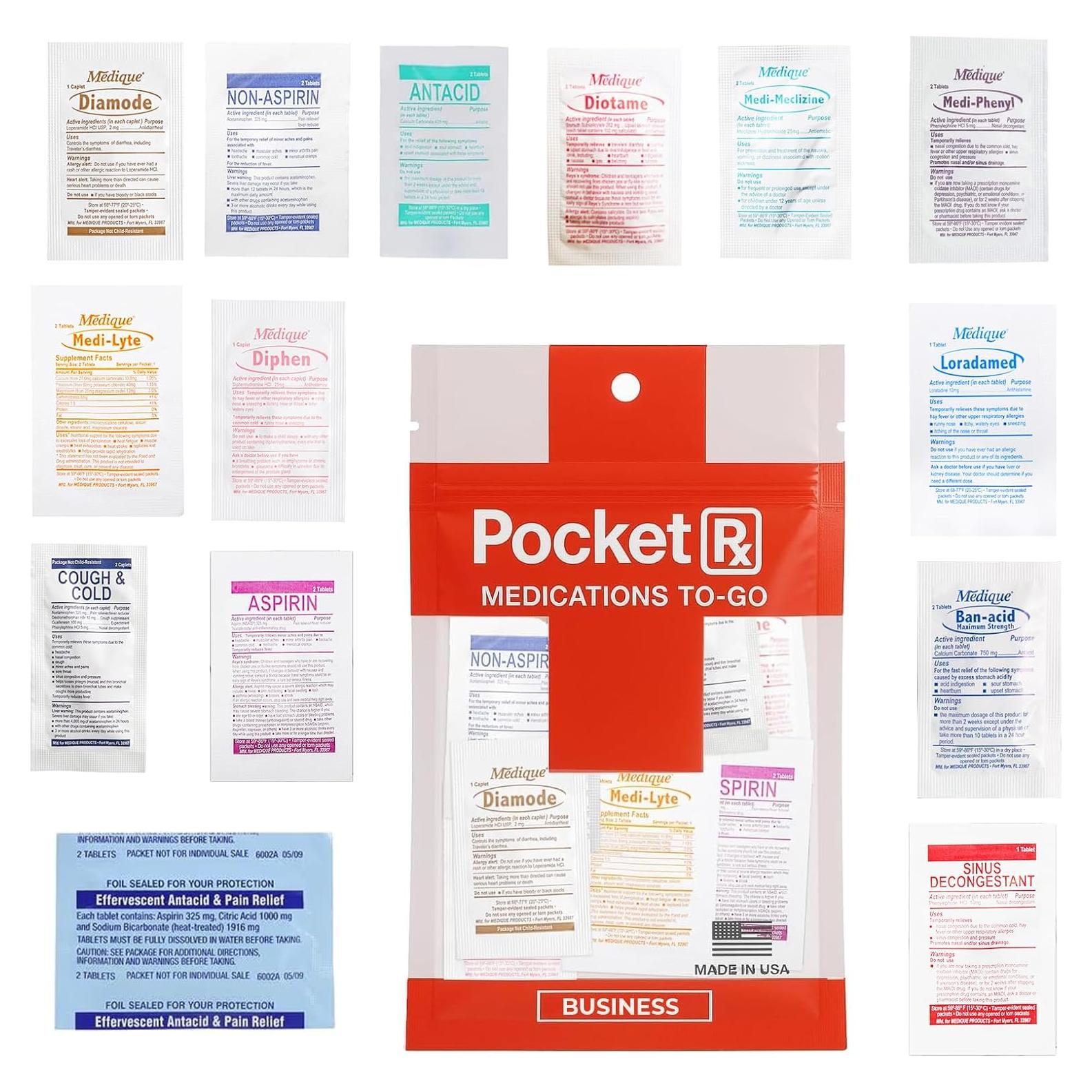 Kit de Medicina de Viaje Real Vitamins - Bolsa de Primeros Auxilios Compacta