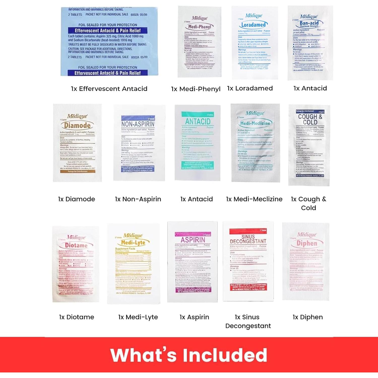 Kit de Medicina de Viaje Real Vitamins - Bolsa de Primeros Auxilios Compacta