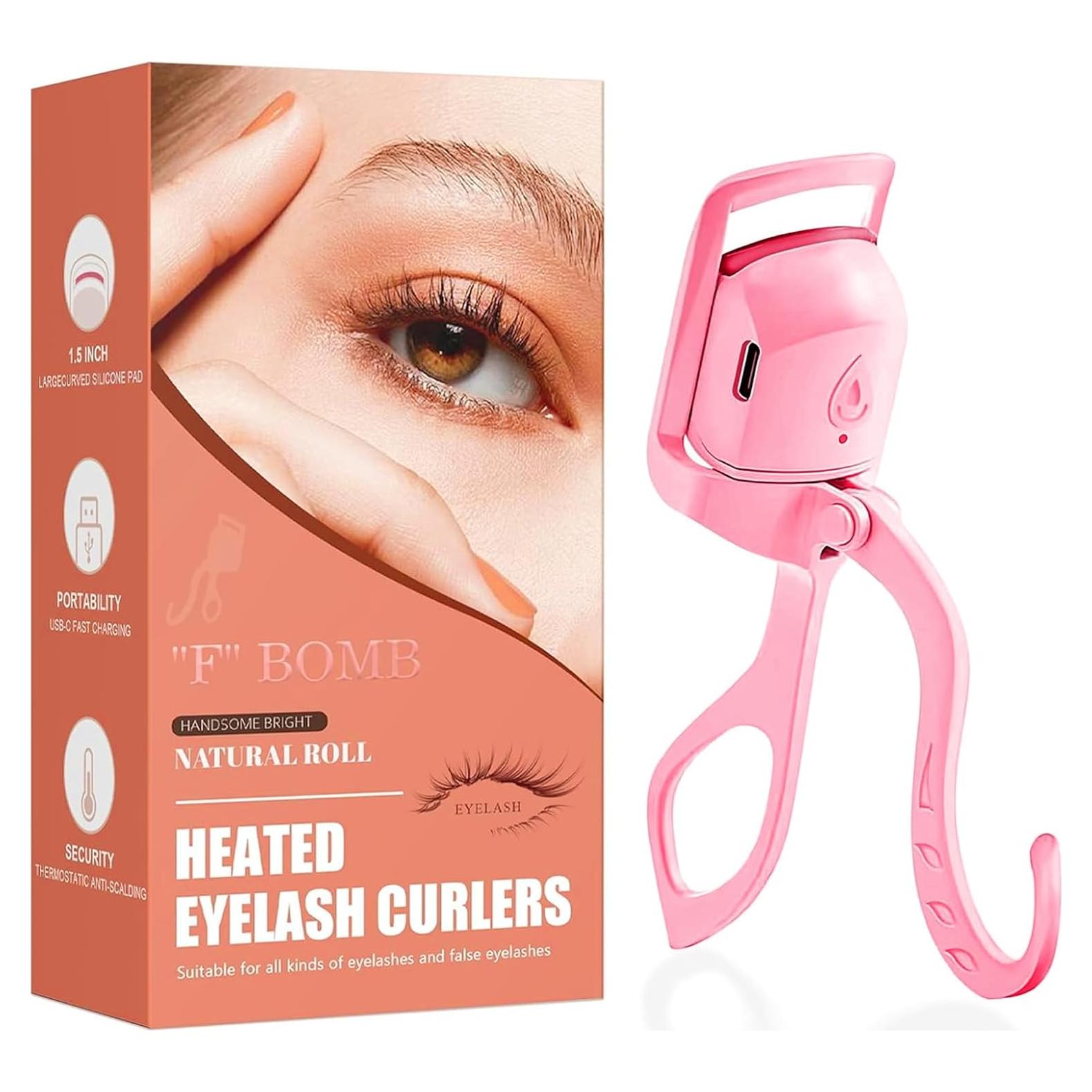 Rizador de Pestañas Calentado F BOMB Rosa L - 24H Duración