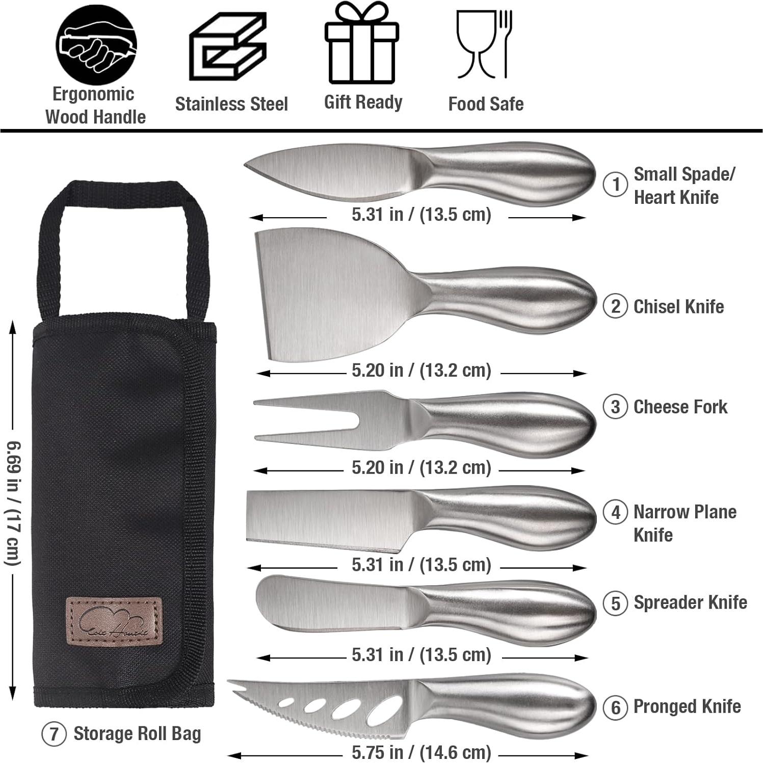 Juego de cuchillos de queso 6 piezas Esie Houzie acero inoxidable