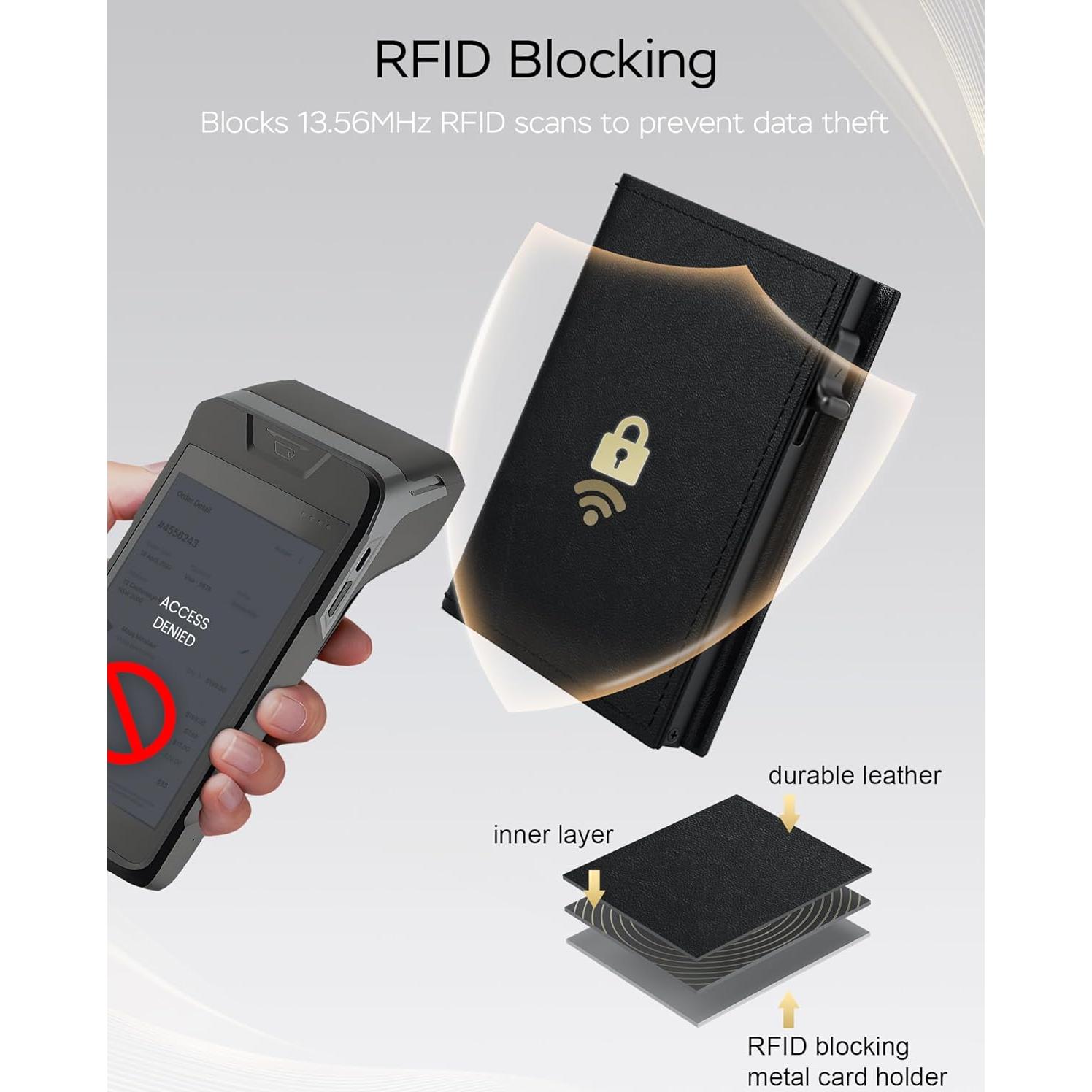 Billetera para Hombres Vast Scenery RFID Negra Minimalista