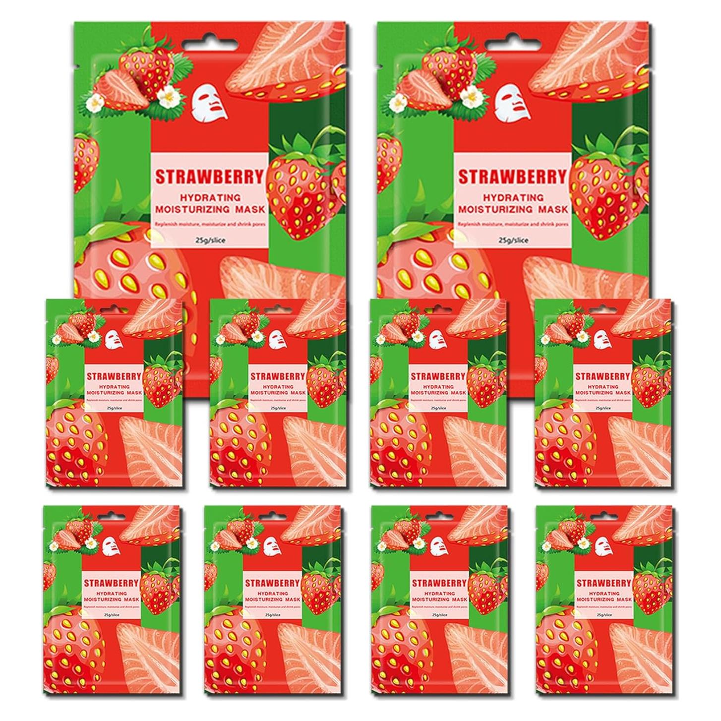 Mascarillas Faciales Hidratantes LXTTDABEN - 10 Paquetes de Colágeno