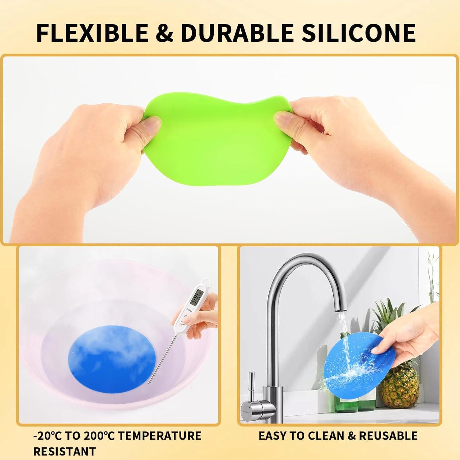 Paquete de 4 almohadillas de silicona antideslizantes Cuxnoo