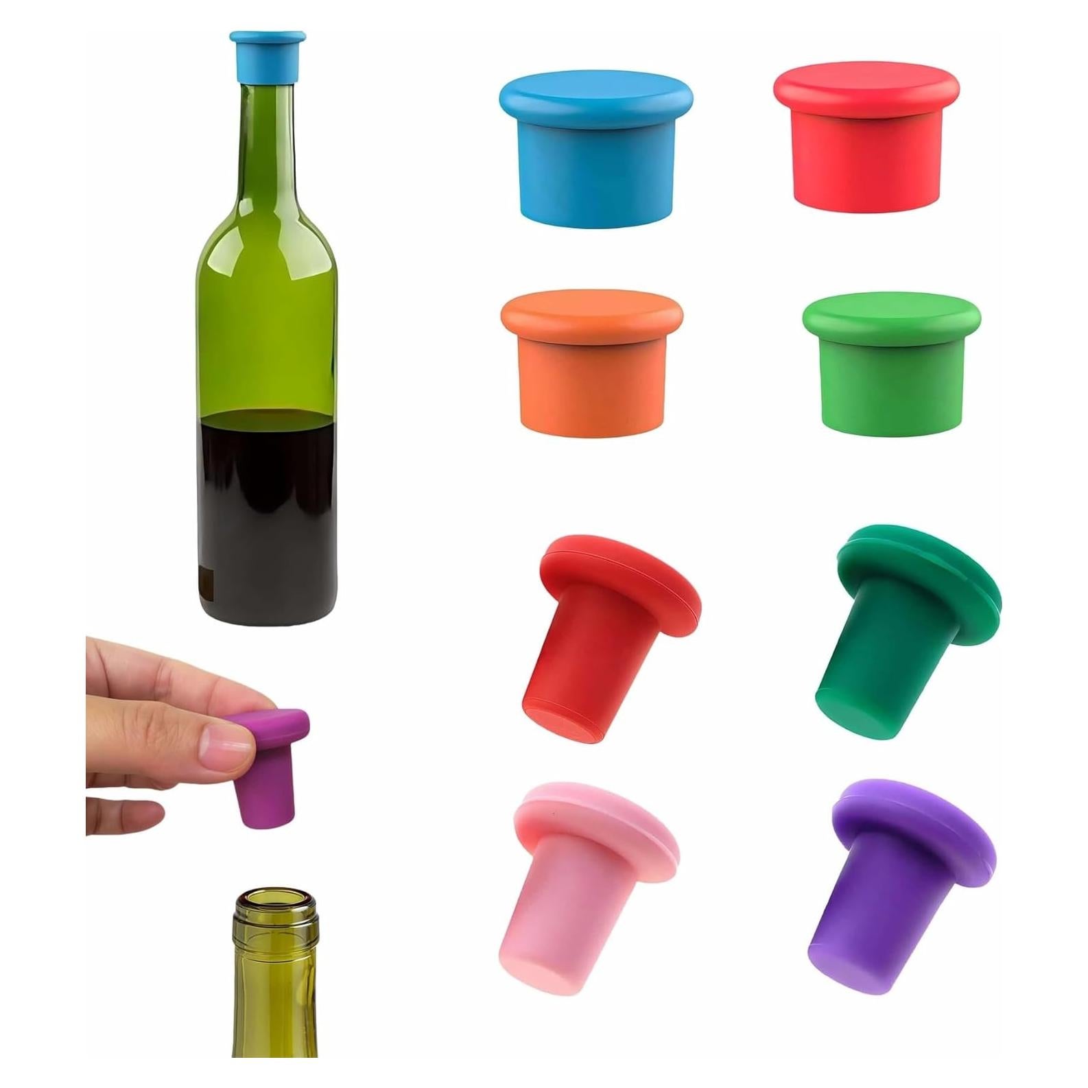Juego de 8 Tapones de Silicona RyanDesign - Selladores de Vino
