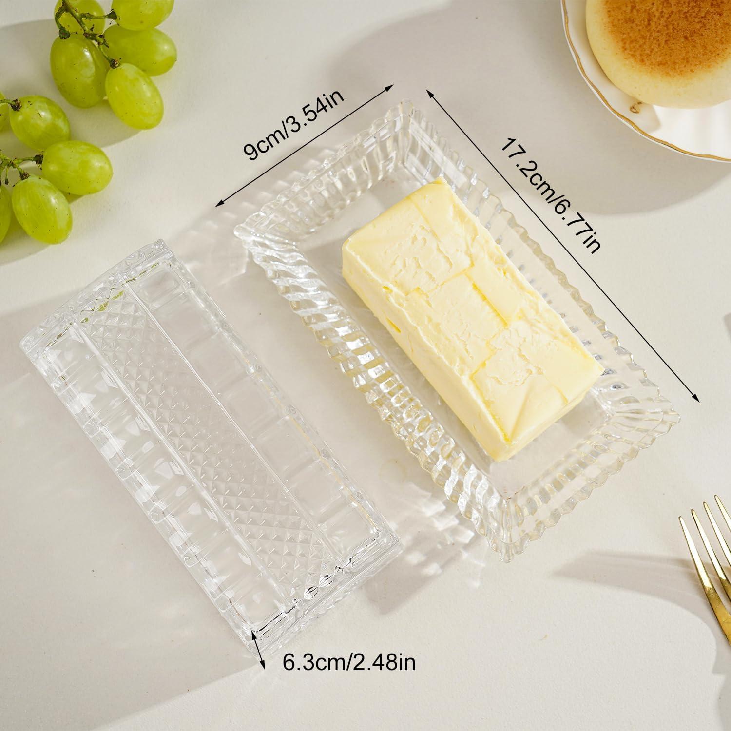 Plato de Mantequilla de Vidrio PYVYLO 17.5 cm con Tapa