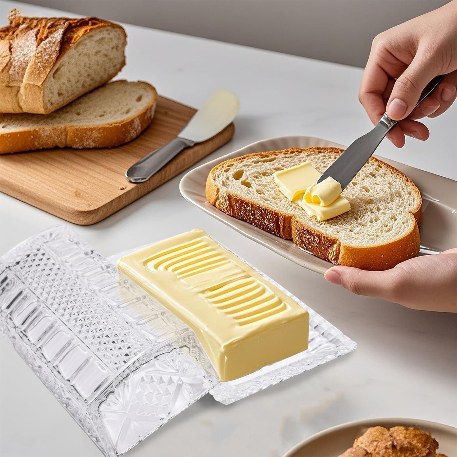 Plato de Mantequilla de Vidrio PYVYLO 17.5 cm con Tapa