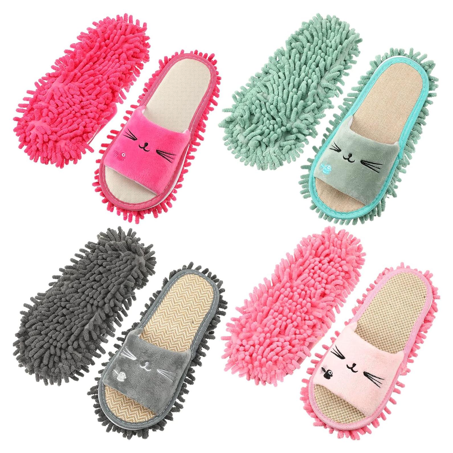 Zapatillas de Mopa Lavables Wesiti - 4 Pares Microfibra Medianas