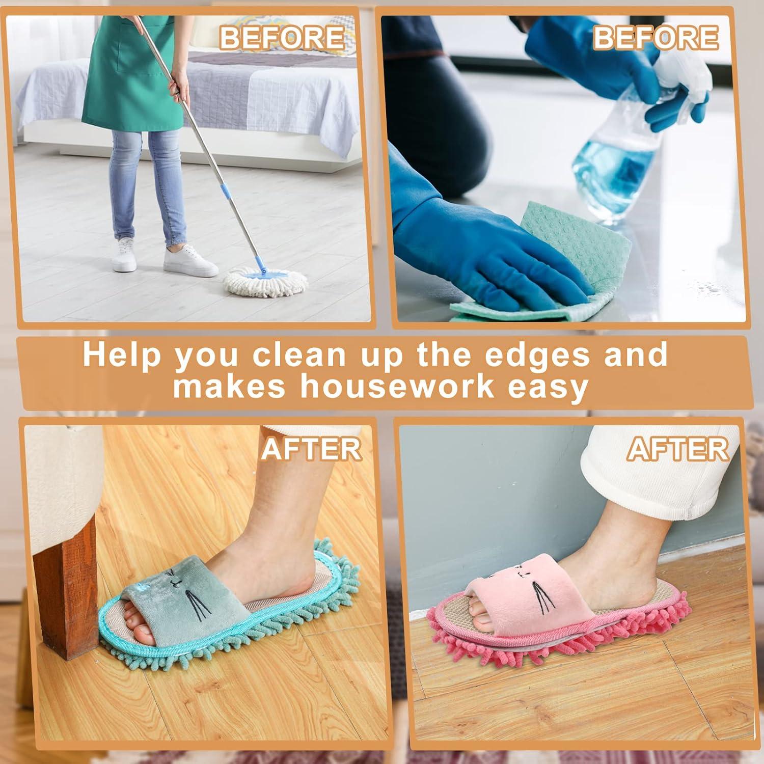 Zapatillas de Mopa Lavables Wesiti - 4 Pares Microfibra Medianas