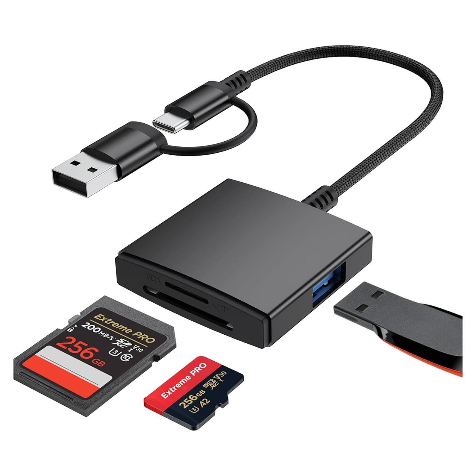 Lector de Tarjetas SD USB A y C Denlane - Adaptador 5 en 1