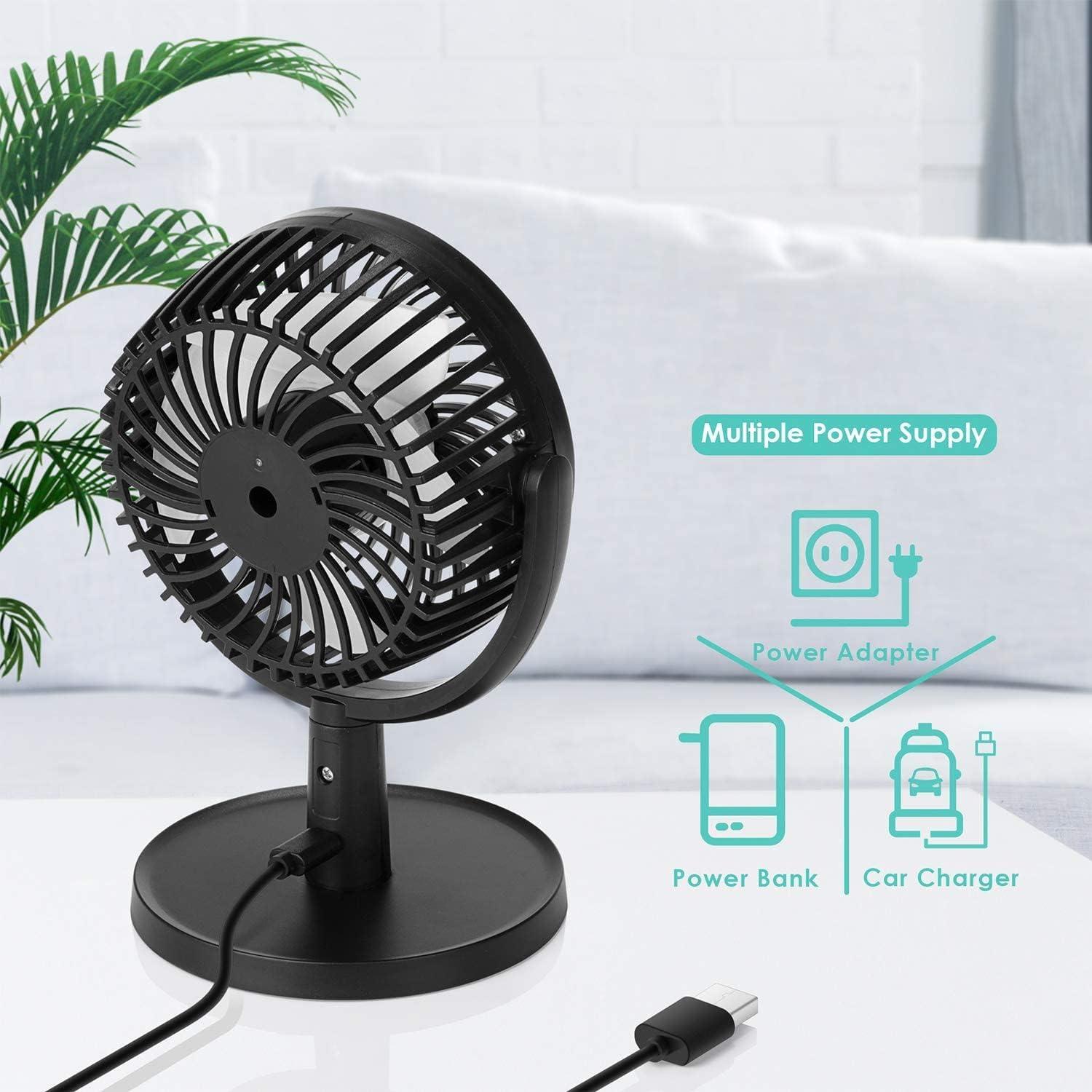 Ventilador de Escritorio Shinebella 10 cm 4 Velocidades USB Silencioso