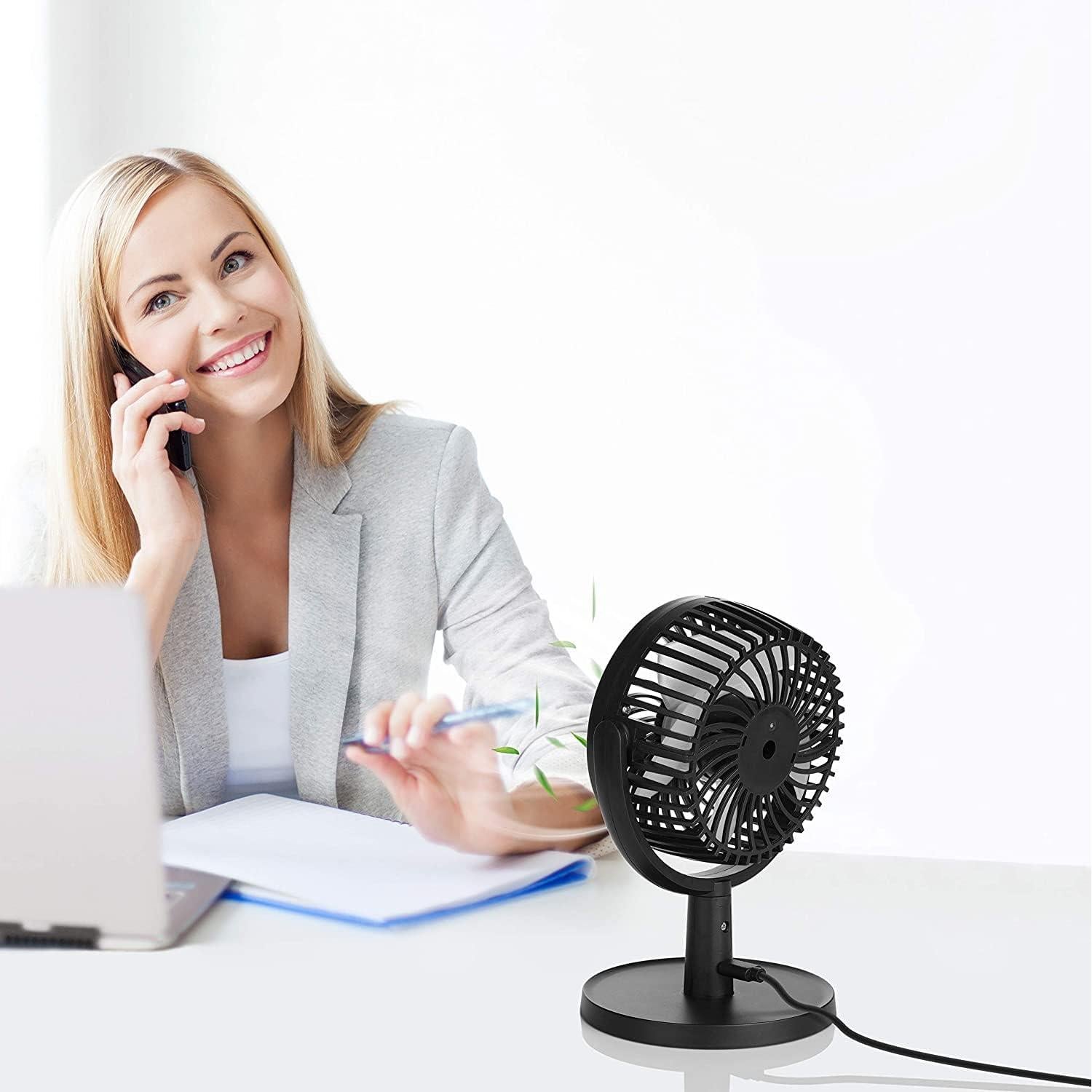 Ventilador de Escritorio Shinebella 10 cm 4 Velocidades USB Silencioso