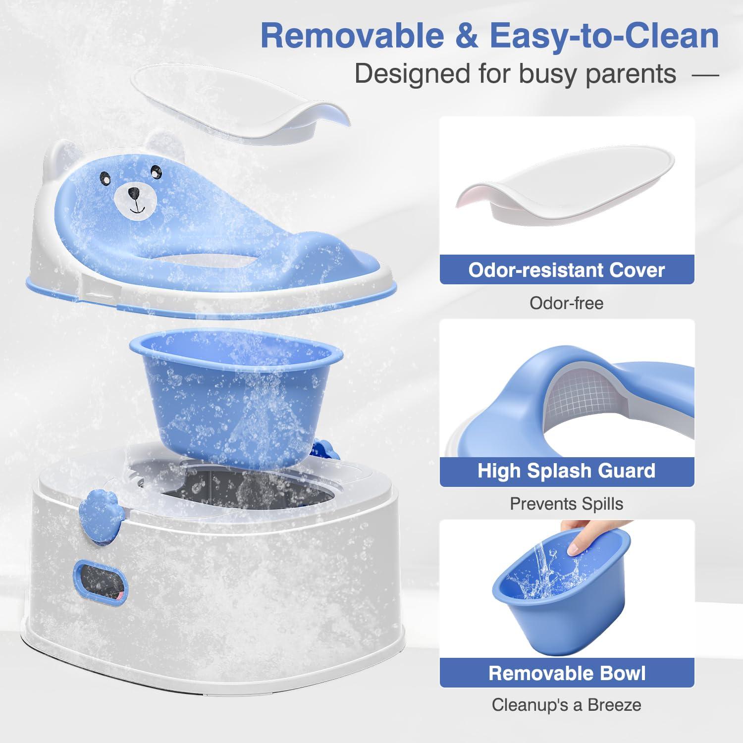 Entrenador de Inodoro 3 en 1 Azul - Silla Convertible para Niños