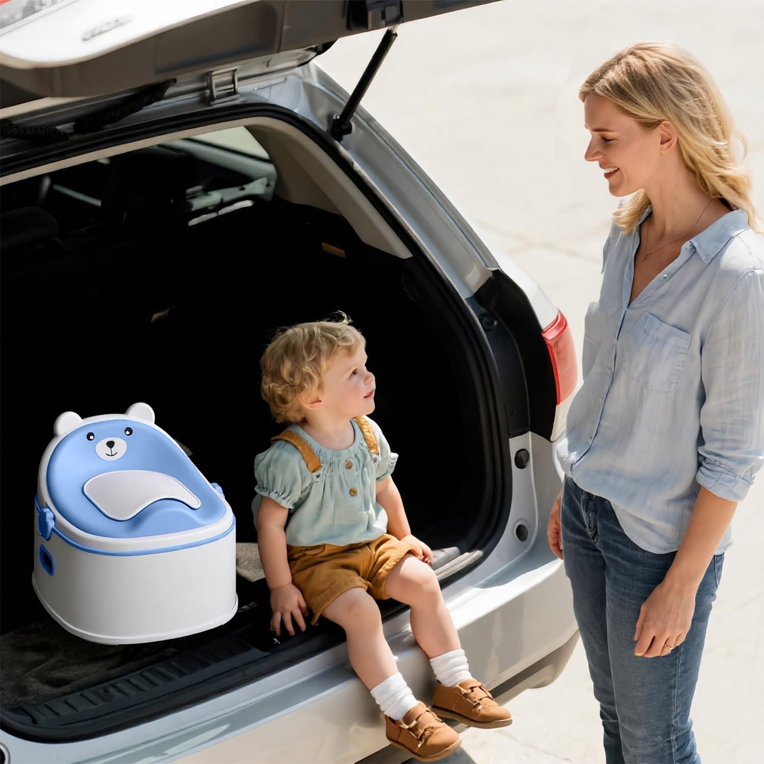 Entrenador de Inodoro 3 en 1 Azul - Silla Convertible para Niños