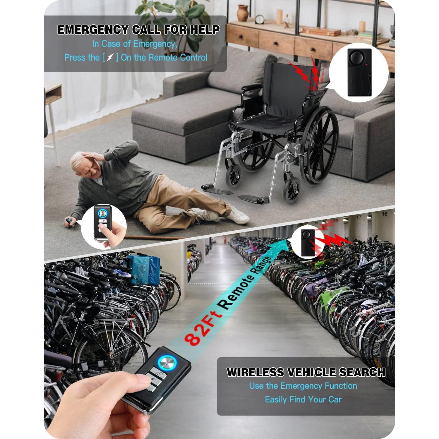 Alarma de Vibración Inalámbrica Wsdcam 110dB con Control Remoto