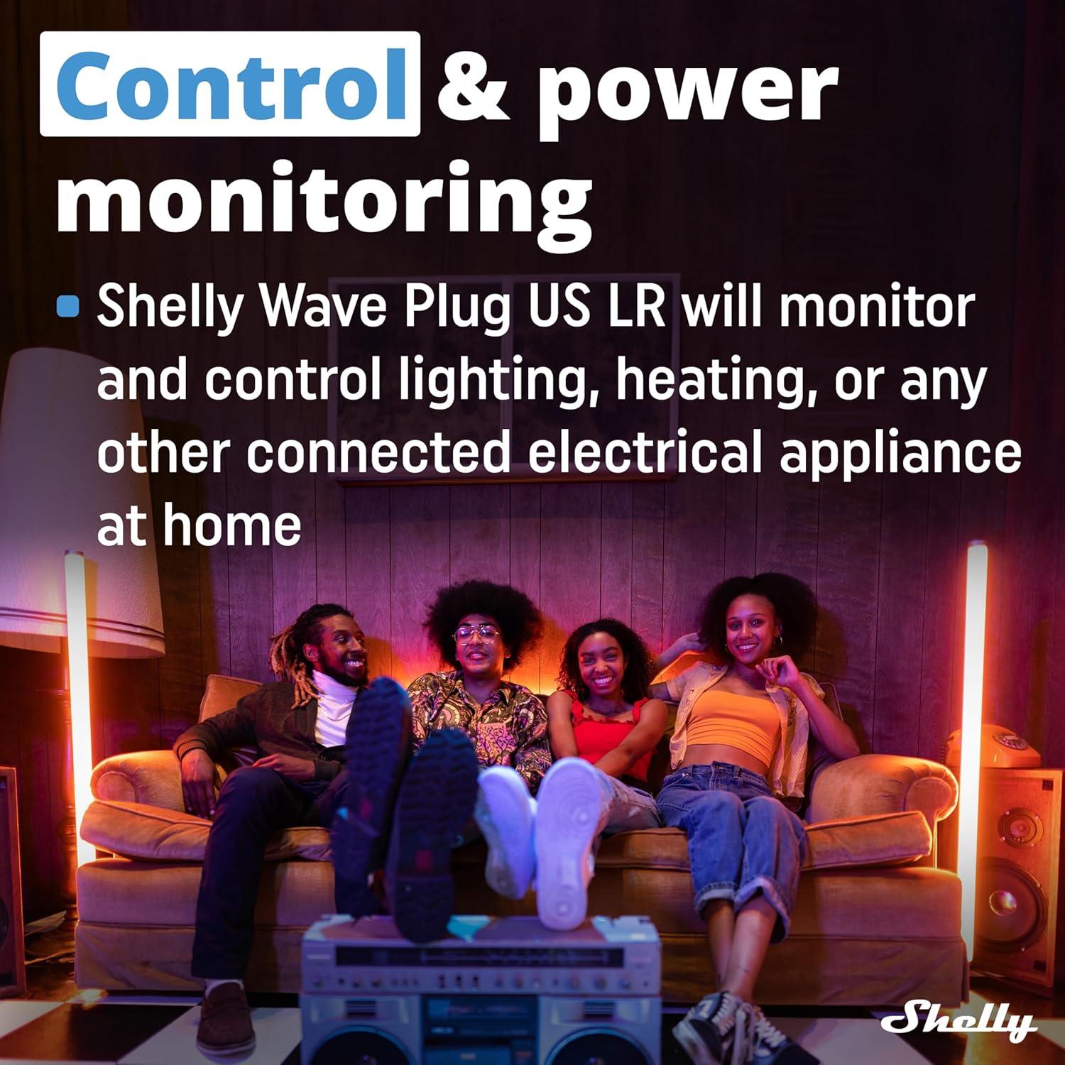 Enchufe Inteligente Shelly Wave US LR Z-Wave 15A Monitoreo Energía