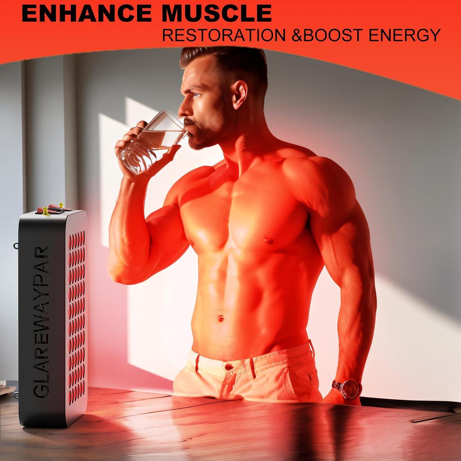 Lámpara Terapia Luz Roja GLAREWAY 660nm y 850nm Alivio Dolor