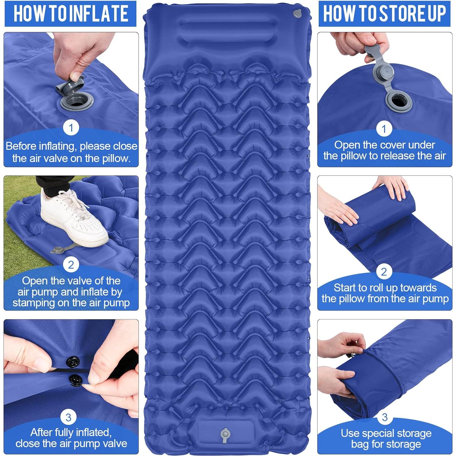 Colchoneta Inflable MOXILS DM-SLP02 Azul 190x63 cm