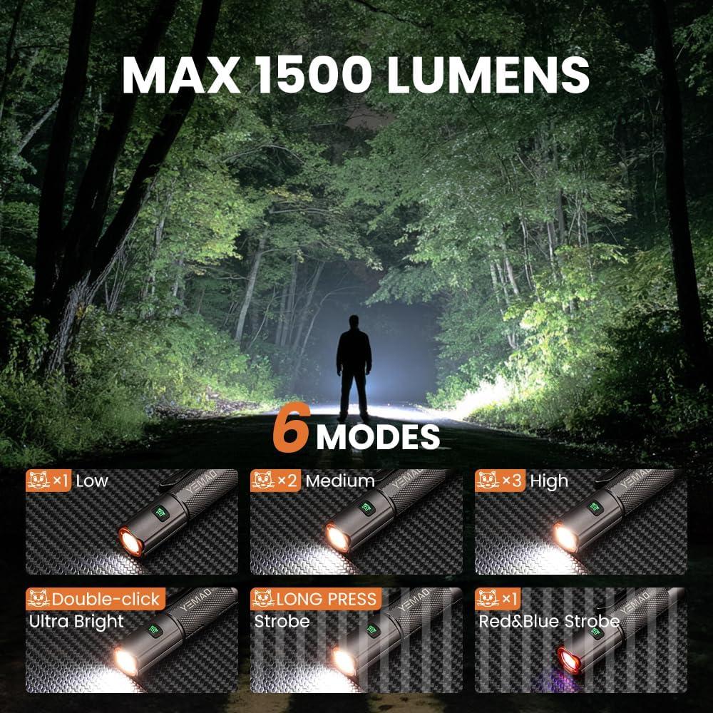 Linterna de Emergencia Recargable Yemao 1500LM Mini IP6