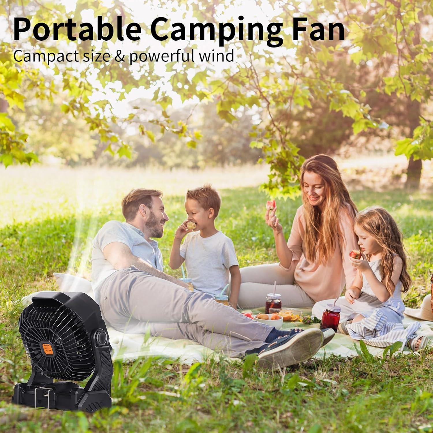 Ventilador de Camping Recargable 20000mAh WESTTREE Negro X26A