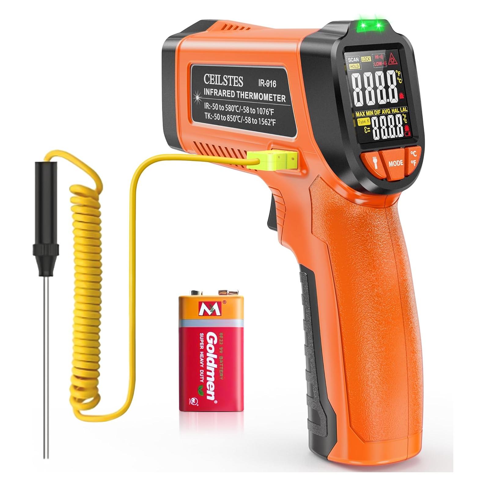 Pistola Termómetro Infrarrojo CEILSTES IR-916 -50°C a 580°C
