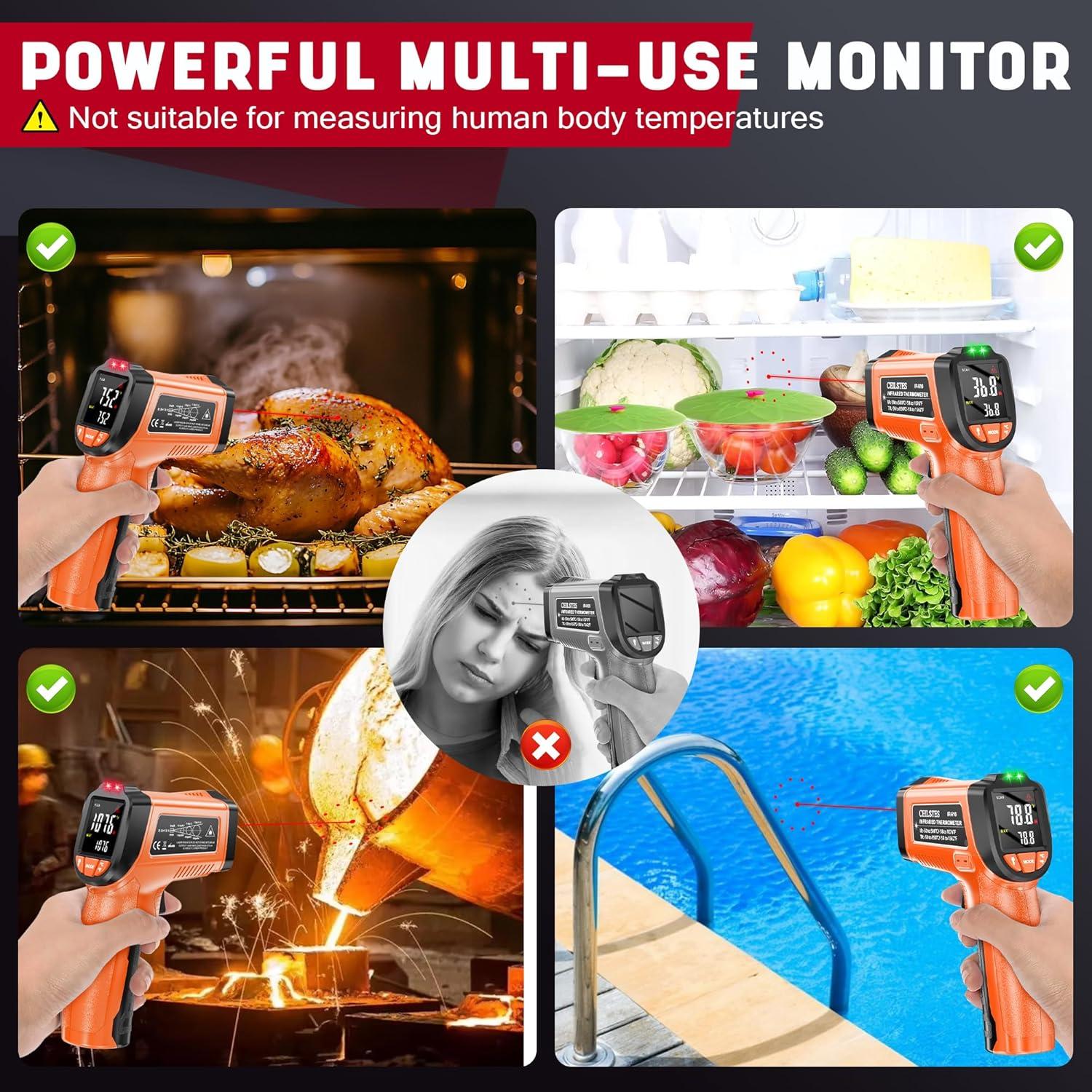 Pistola Termómetro Infrarrojo CEILSTES IR-916 -50°C a 580°C