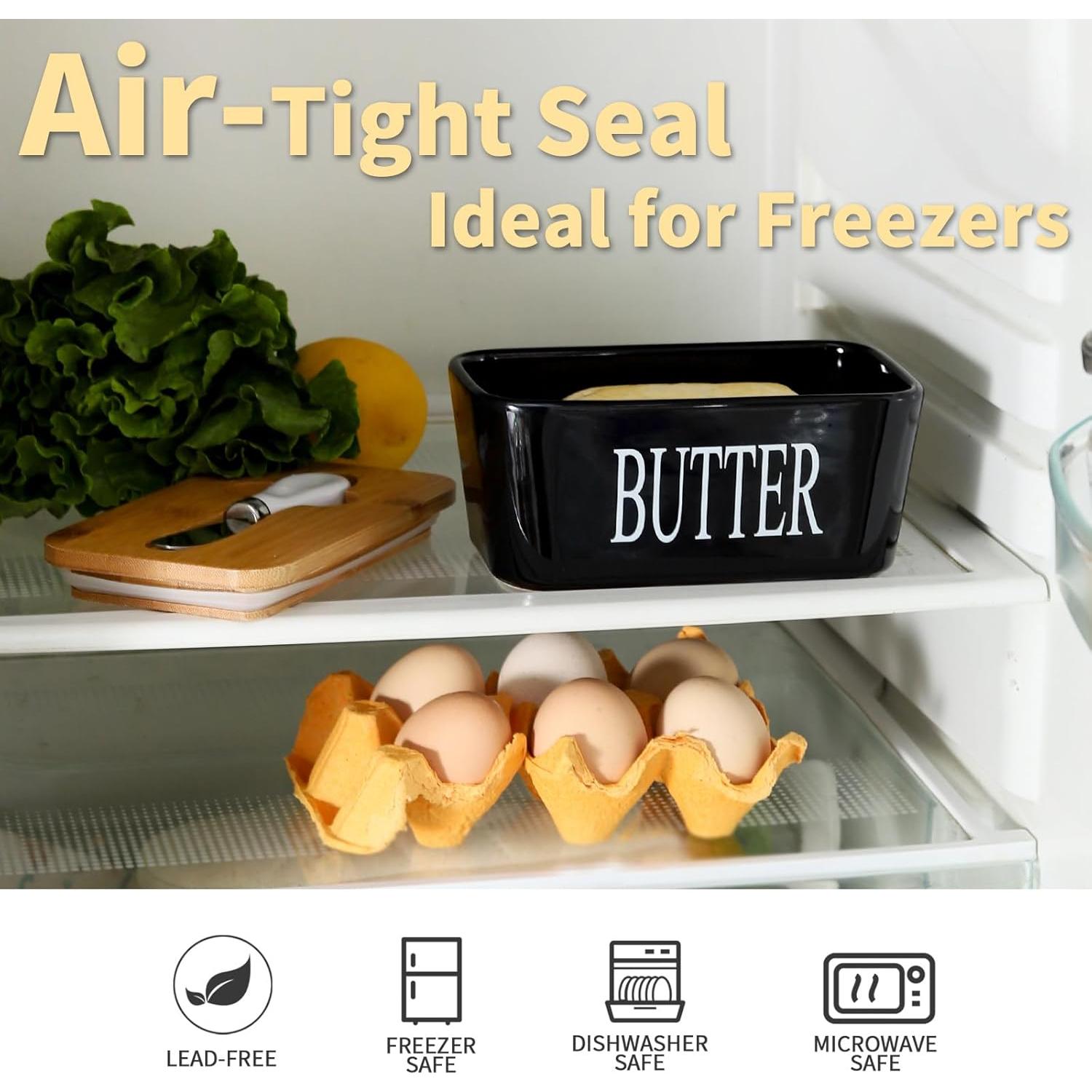 Plato de Mantequilla Hasense Negro con Tapa 650 ml Cerámica