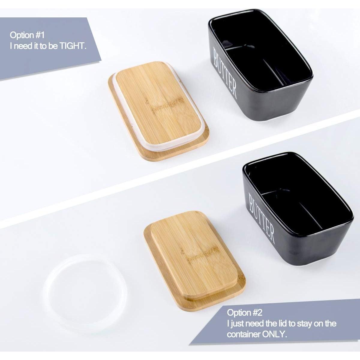 Plato de Mantequilla Hasense Negro con Tapa 650 ml Cerámica