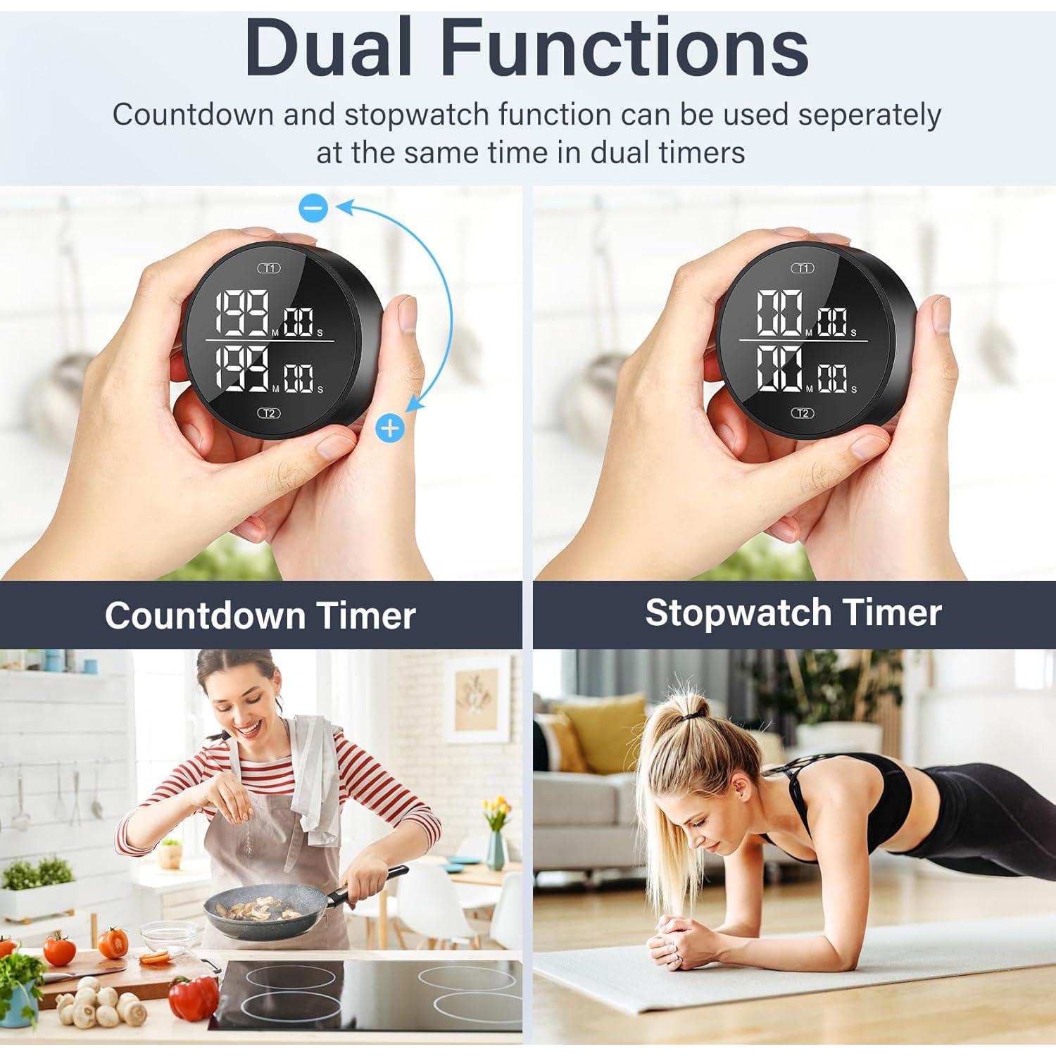 Temporizador Digital Doble HAUKINIX DK1010A Cocina 199 Min