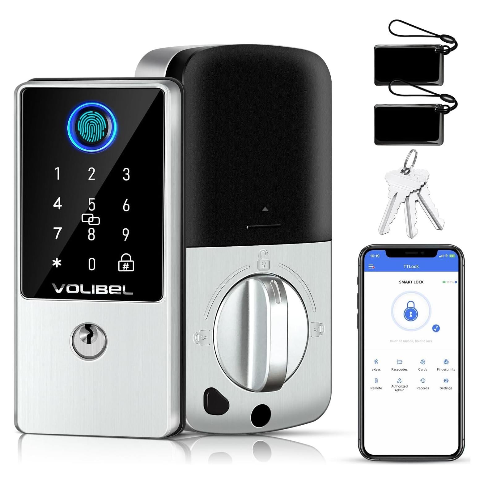 Cerradura Inteligente VOLIBeL D1-T 7 en 1 con Huella y App