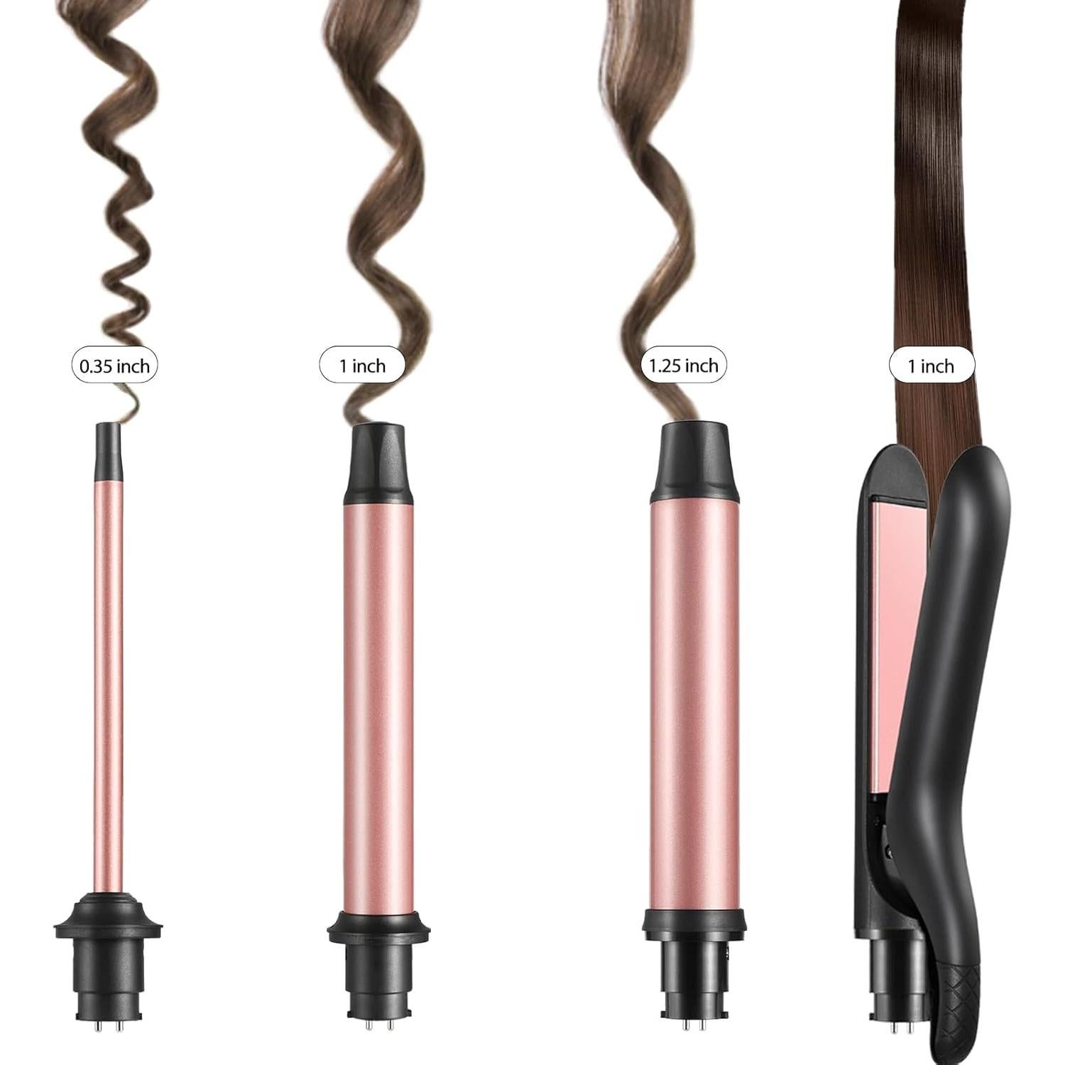 Plancha de Rizar 4 en 1 JuHaLeiw con Barriles Cerámicos