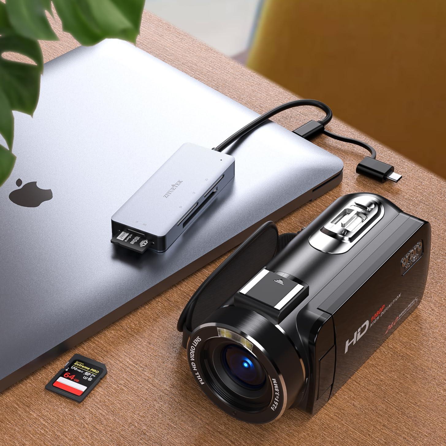 Lector de Tarjetas 5en1 ZIYUETEK USB-C y USB-A Gris