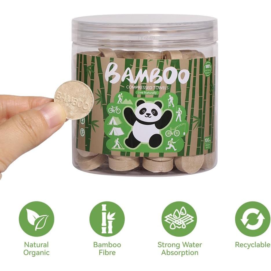 Toallas Comprimidas de Bambú MORGIANA - Paquete de 100 Unidades