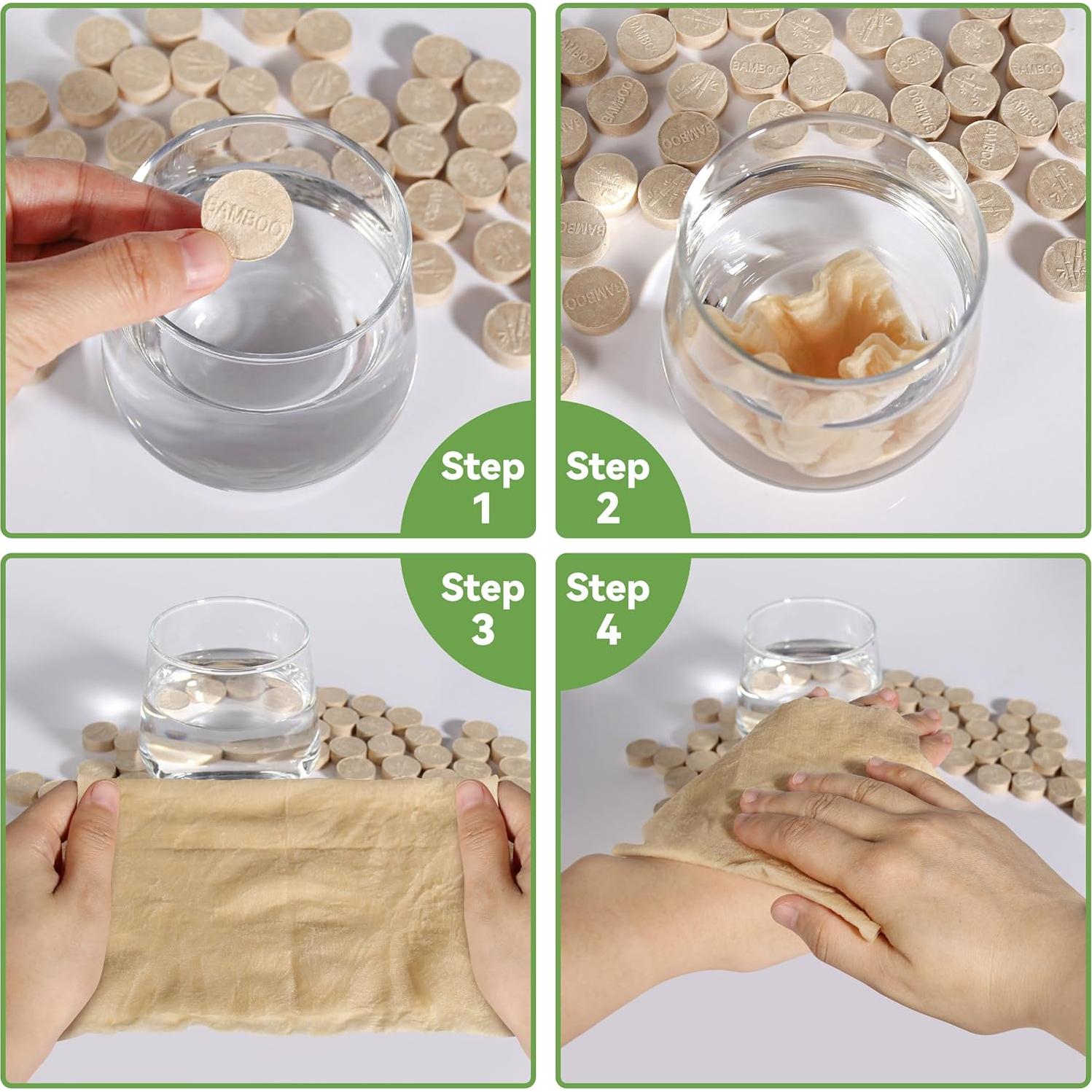 Toallas Comprimidas de Bambú MORGIANA - Paquete de 100 Unidades