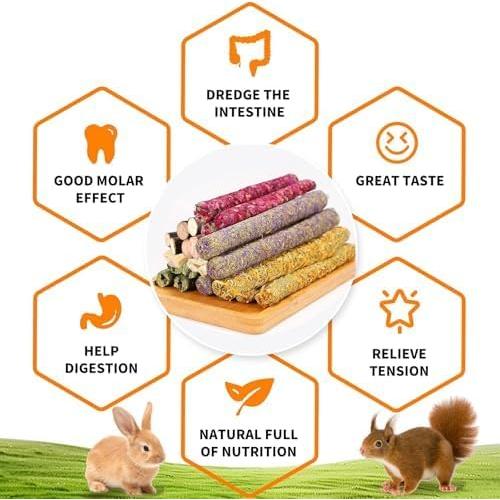 Juguetes Masticables para Conejos Jorewood Cesta Colgante Natural