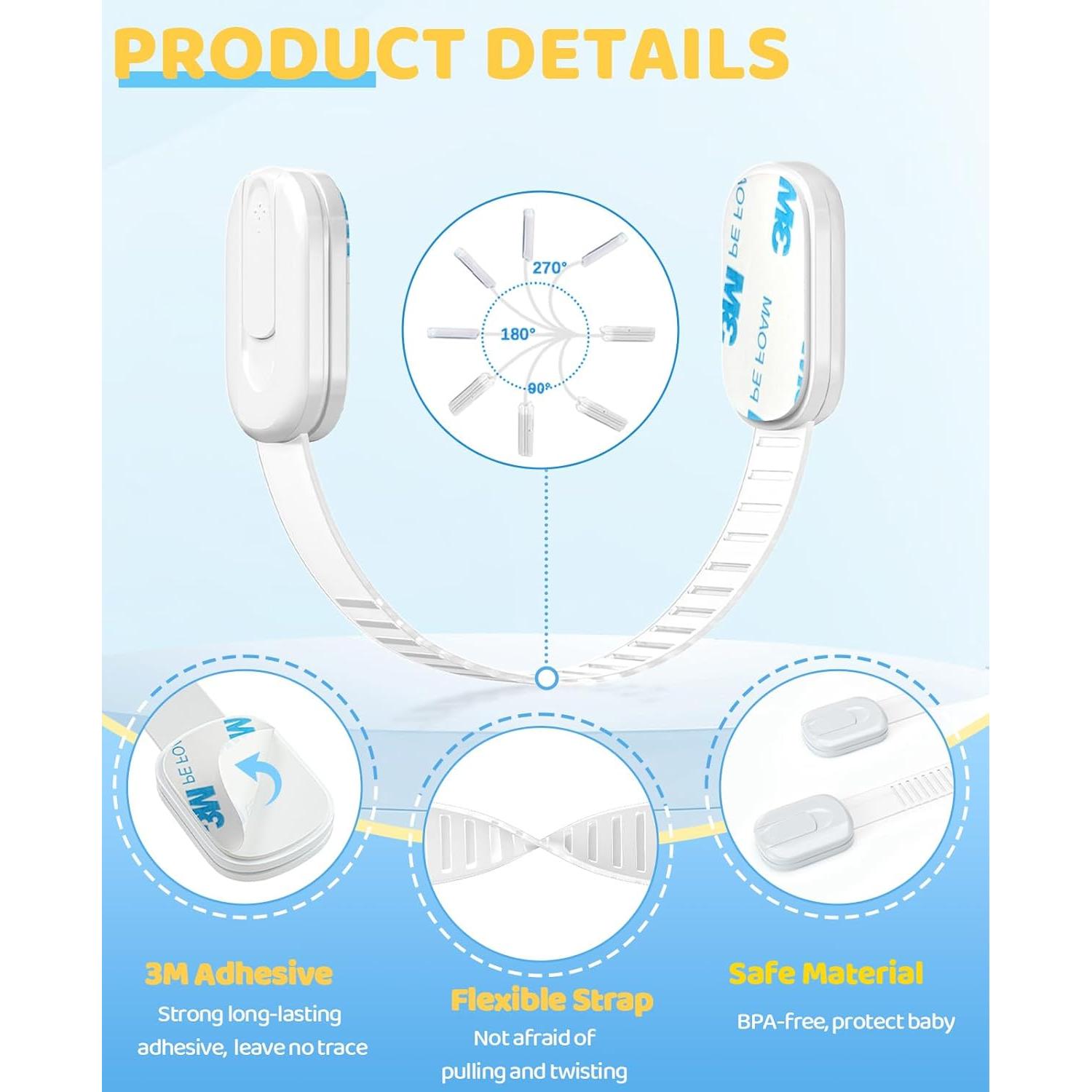 Cerraduras para Gabinetes a Prueba de Bebés 10 Unidades 3M
