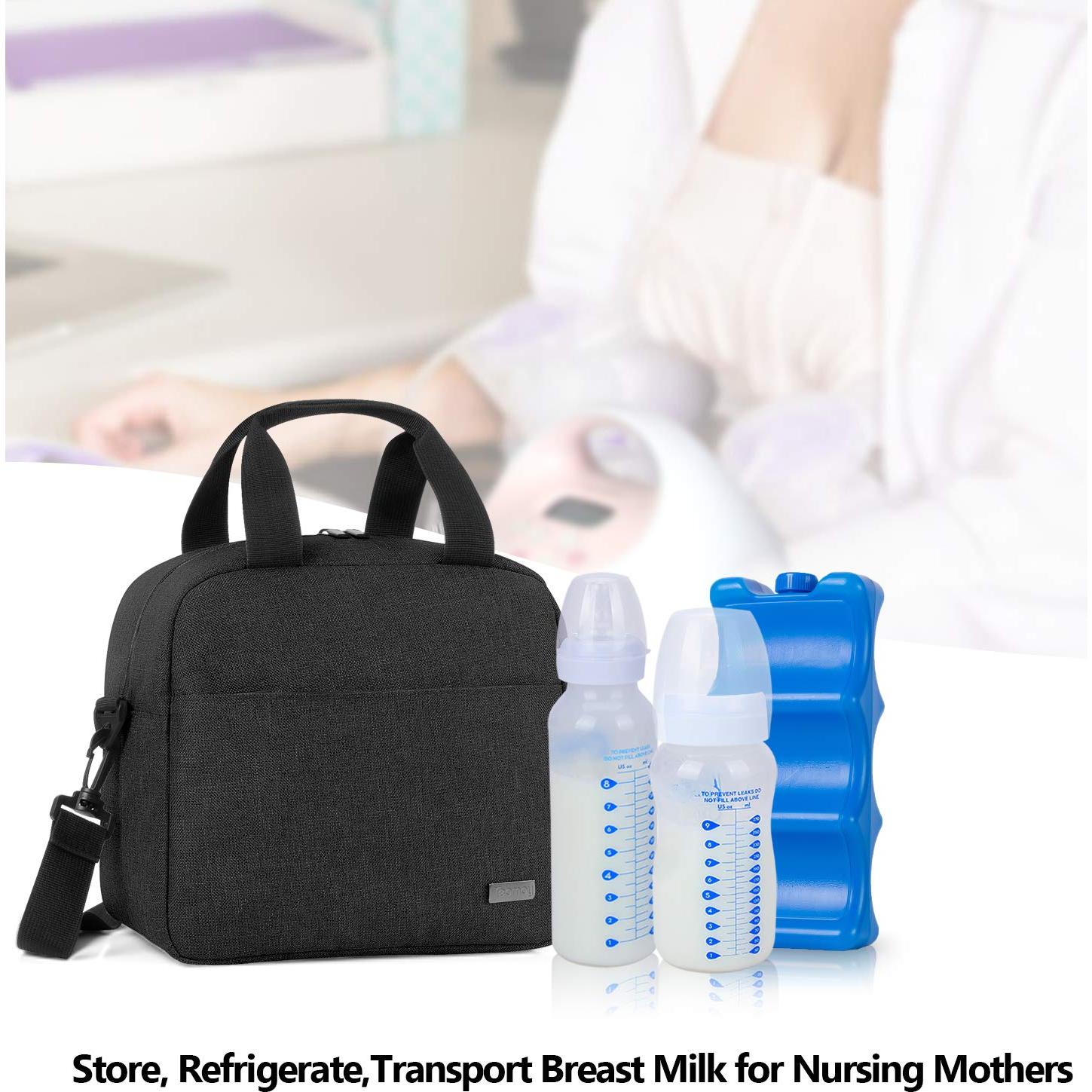 Bolsa Enfriadora de Leche Materna Teamoy Negra para 6 Biberones