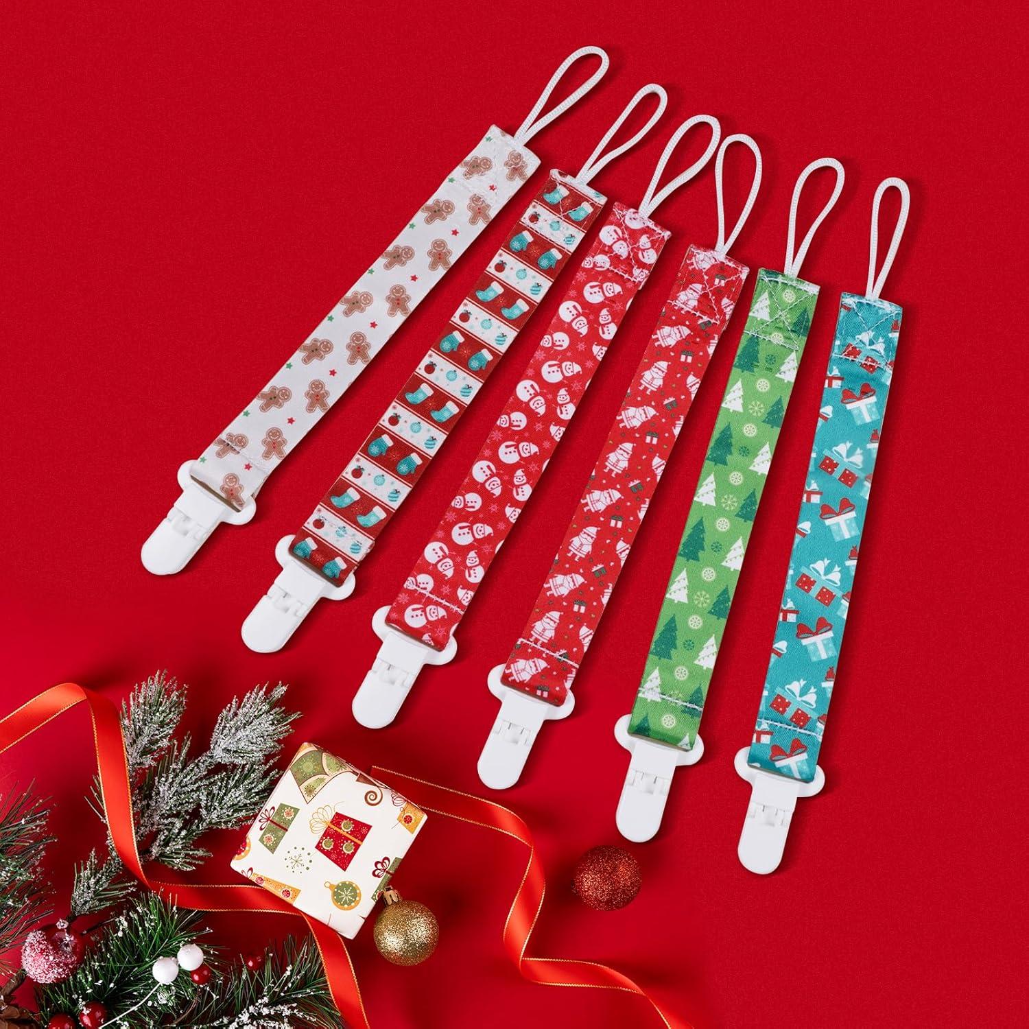 Clip de Chupete para Bebé - Set de 6 Navidad - Calidad Premium