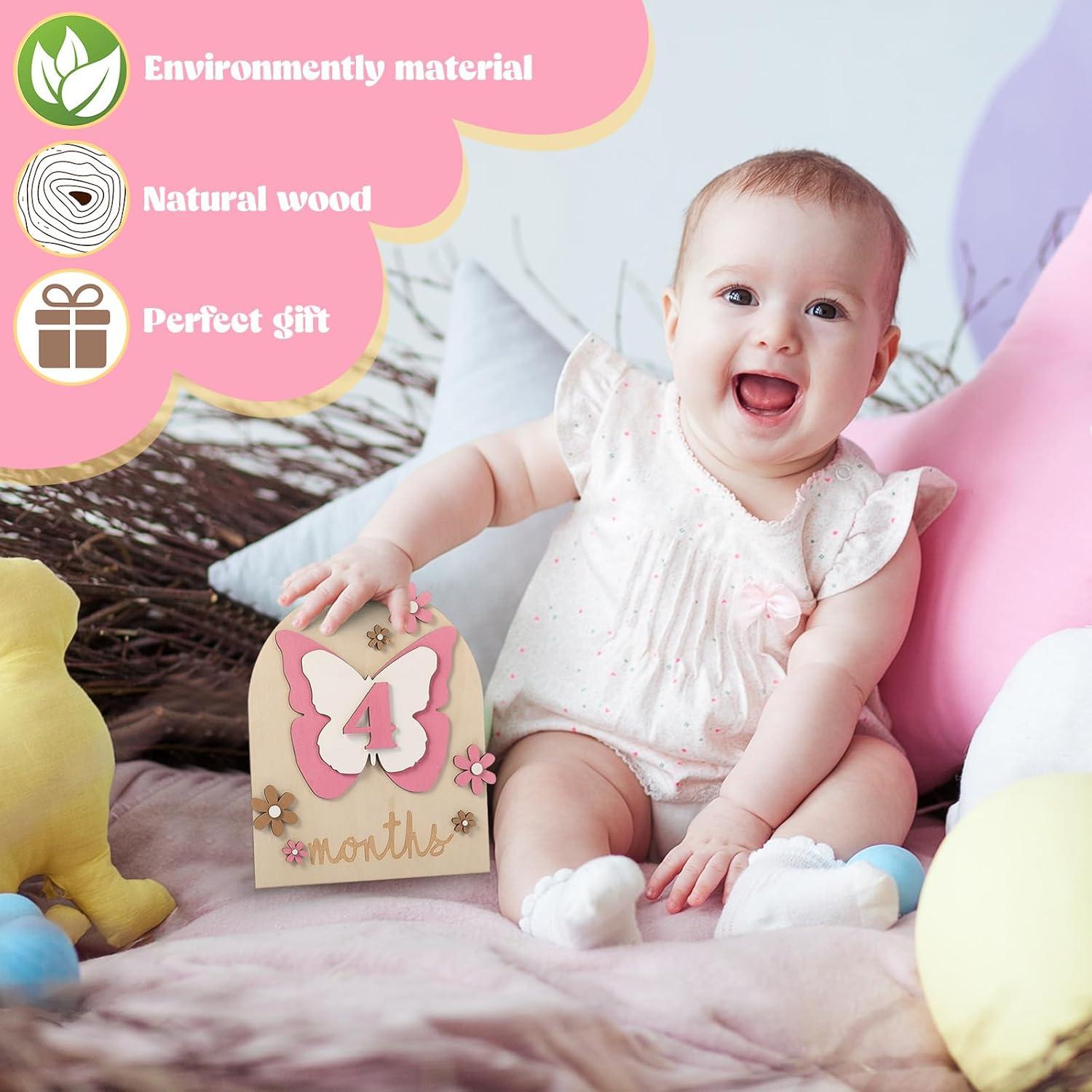 Conjunto de Hitos Mensuales para Bebés Mariposa - 26 Piezas